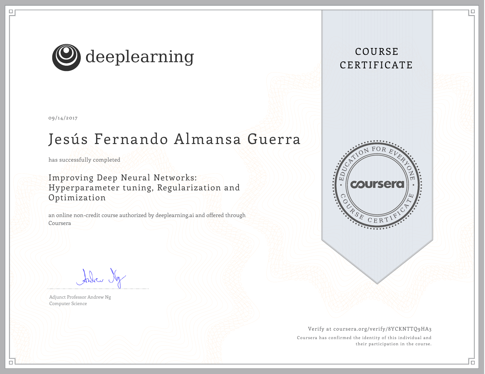 coursera certificate